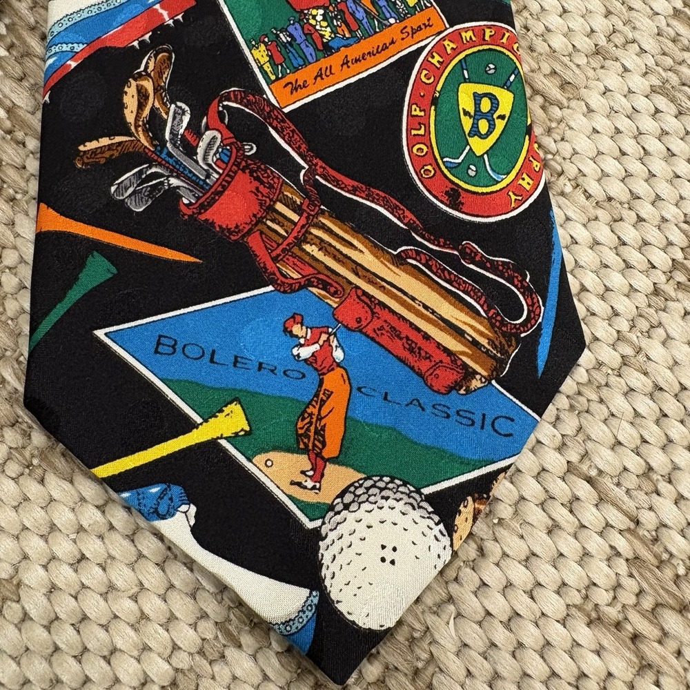 VTG Rosetti Mens Formal NeckTie Golf 100% Silk Novelty Gift Golfing Tie